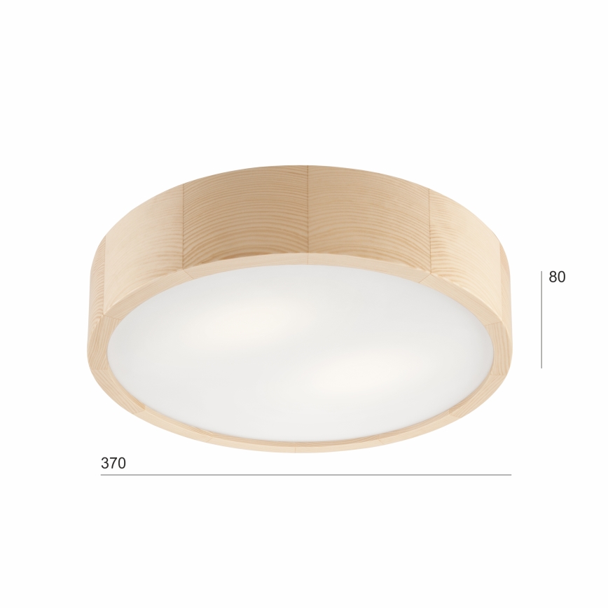 Plafonnier NATURAL 2xE27/60W/230V ø 37 cm pin