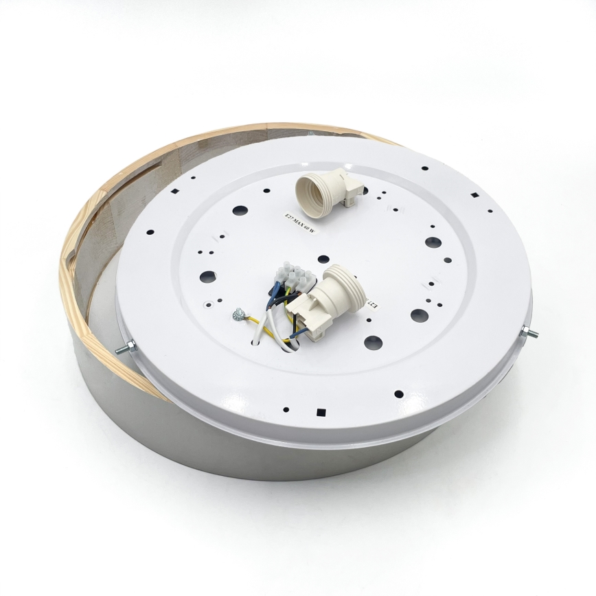 Plafonnier NATURAL 3xE27/15W/230V Ø 37,5 cm pin/blanc