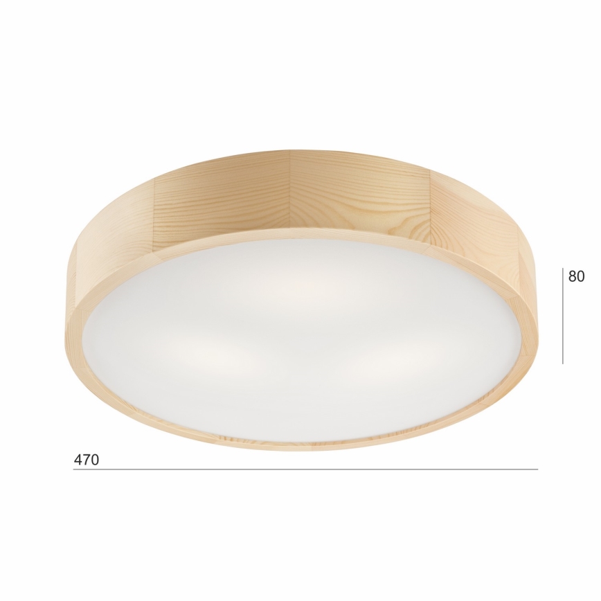 Plafonnier NATURAL 3xE27/60W/230V ø 47 cm pin - FSC certifié