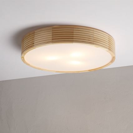 Plafonnier NATURAL MODERN 3xE27/15W/230V, Ø 47,5 cm, en pin