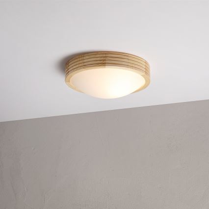 Plafonnier NATURAL MODERN SLIM 1xE27/15W/230V, Ø 27,5 cm, en pin