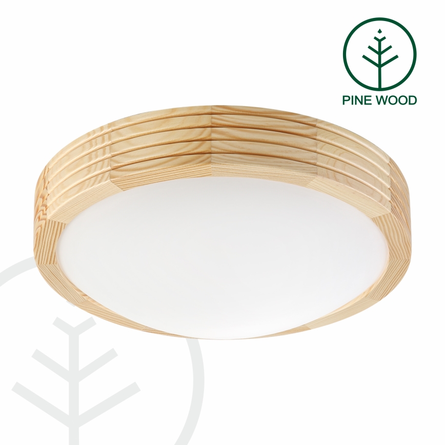 Plafonnier NATURAL MODERN SLIM 1xE27/15W/230V, Ø 27,5 cm, en pin