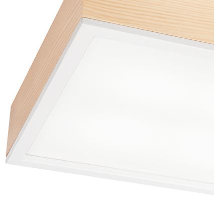 Plafonnier NATURAL SQUARE 4xE27/15W/230V 39x39 cm pin/blanc