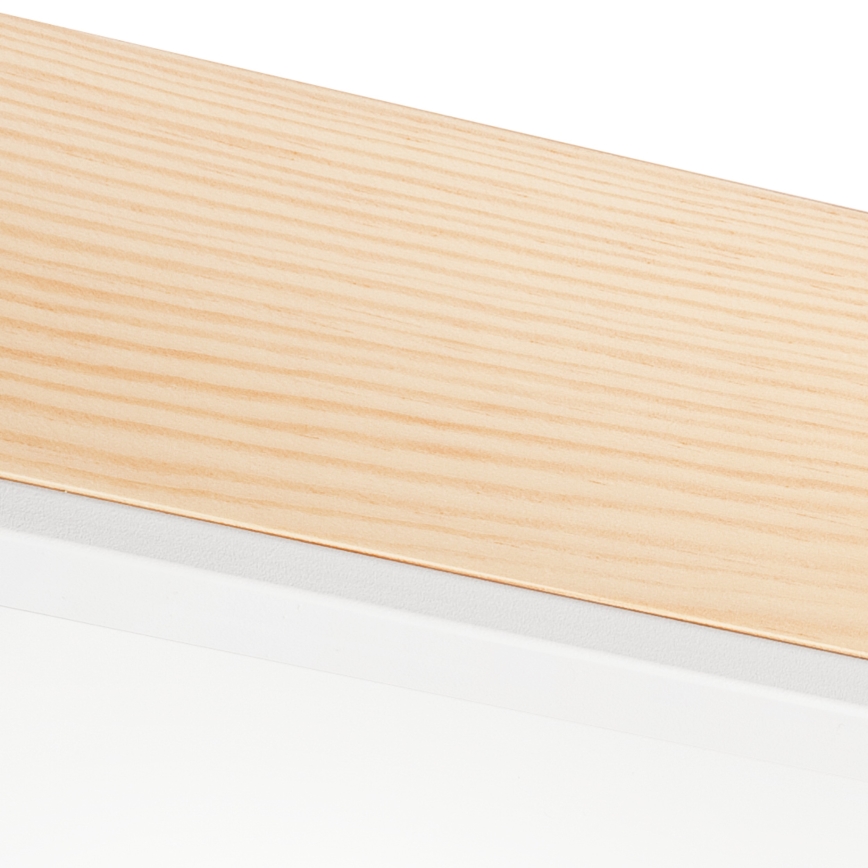 Plafonnier NATURAL SQUARE 4xE27/15W/230V 39x39 cm pin/blanc