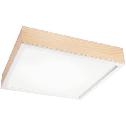 Plafonnier NATURAL SQUARE 4xE27/15W/230V 48x48 cm pin/blanc