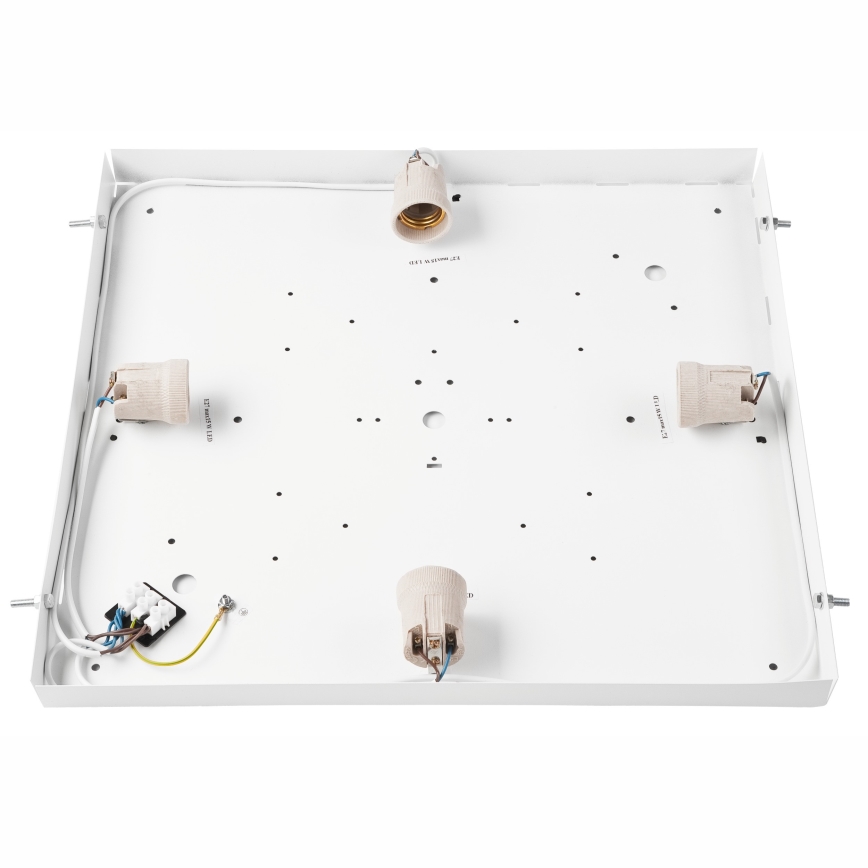 Plafonnier NATURAL SQUARE 4xE27/15W/230V 48x48 cm pin/blanc