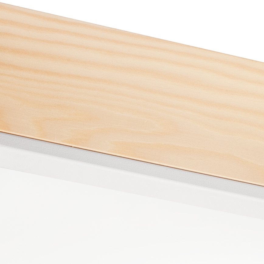 Plafonnier NATURAL SQUARE 4xE27/15W/230V 48x48 cm pin/blanc