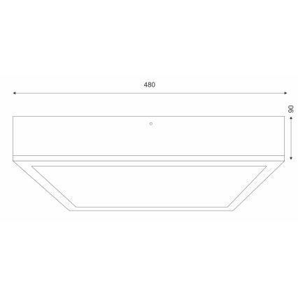 Plafonnier NATURAL SQUARE 4xE27/15W/230V 48x48 cm pin/blanc