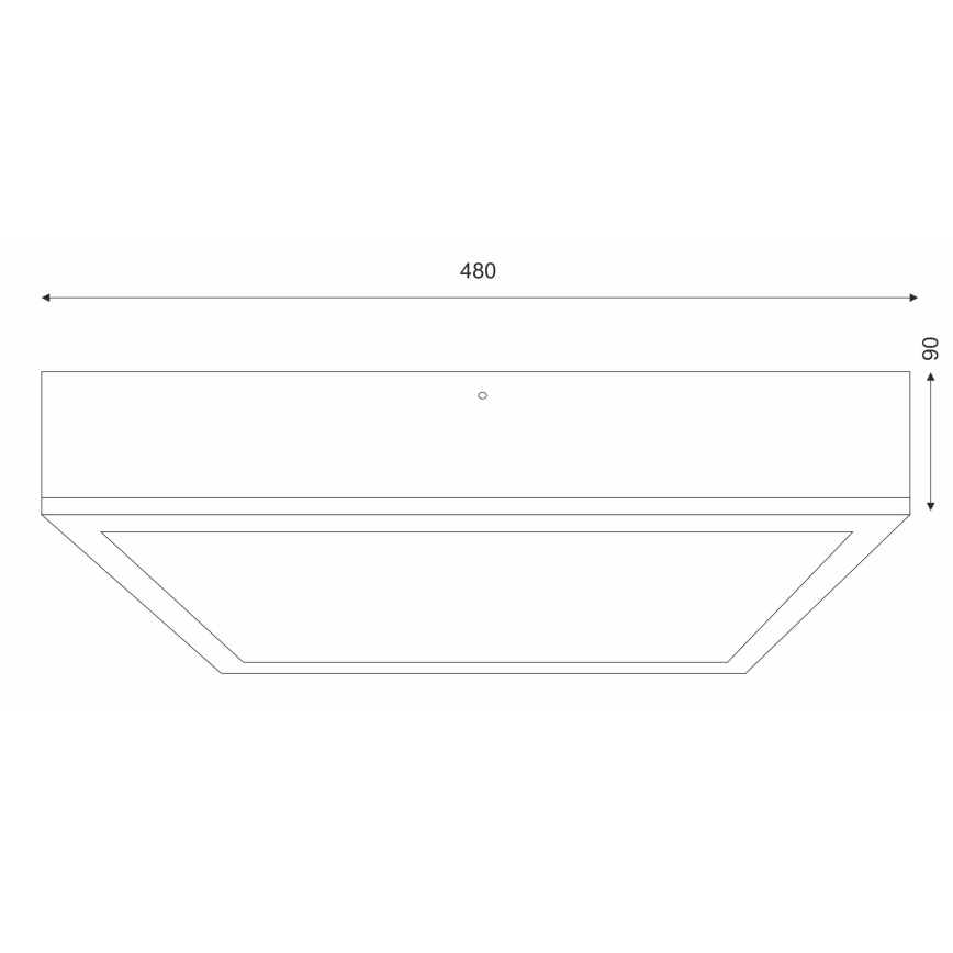 Plafonnier NATURAL SQUARE 4xE27/15W/230V 48x48 cm pin/blanc
