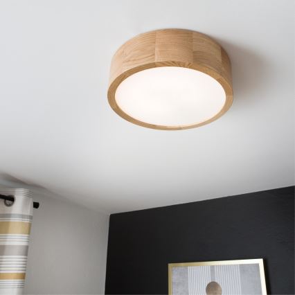 Plafonnier OAK 1xE27/60W/230V en chêne, Ø 27,5 cm