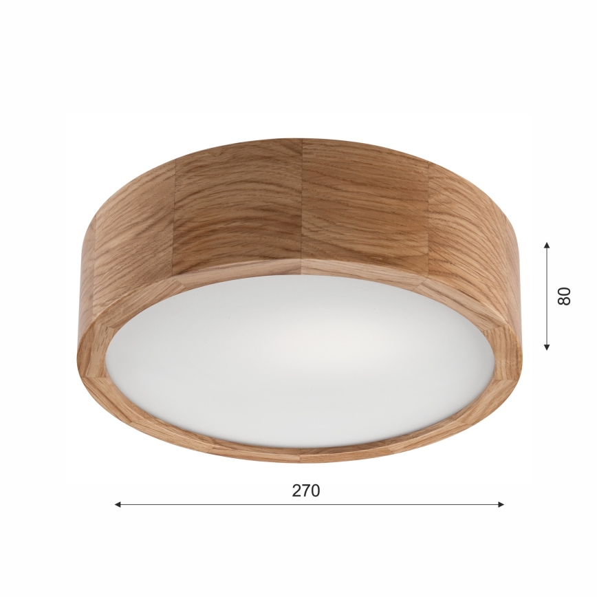 Plafonnier de salle de bain OAK 2xE27/15W/230V IP54 chêne ø 27 cm - FSC certifié