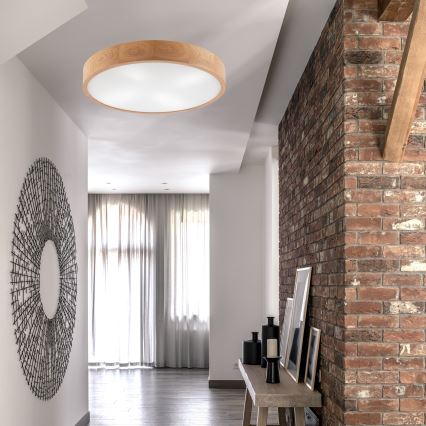 Plafonnier OAK 4xE27/60W/230V ø 57 cm chêne