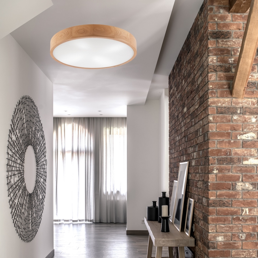 Plafonnier OAK 4xE27/60W/230V ø 57 cm chêne