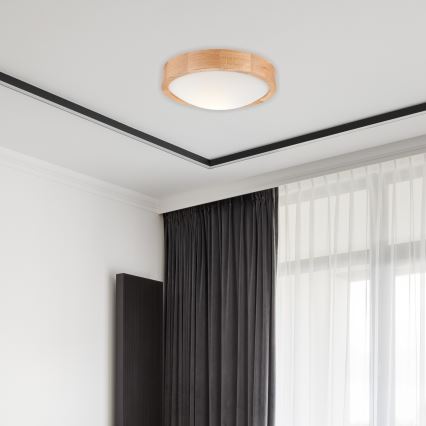 Plafonnier OAK SLIM 1xE27/60W/230V chêne ø 27 cm