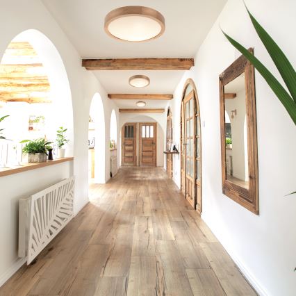 Plafonnier OAK SLIM 2xE27/60W/230V chêne ø 37 cm