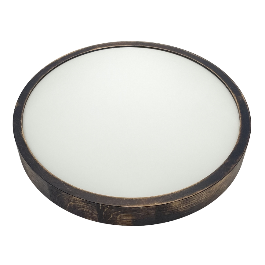 Plafonnier OAK SMOKY SLIM 2xE27/15W/230V Ø 37 cm chêne / brun foncé