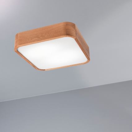 Plafonnier OAK SQUARE 2xE27/15W/230V 35x35 cm chêne