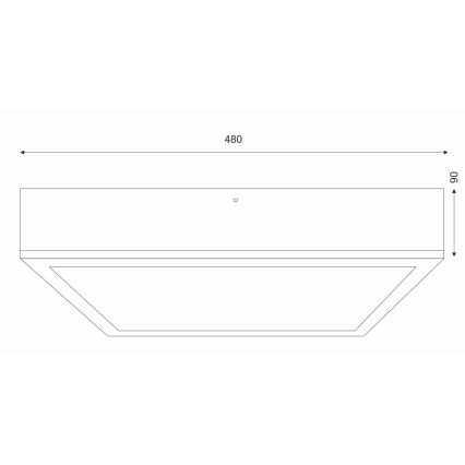 Plafonnier OAK SQUARE 4xE27/15W/230V 48x48 cm chêne/blanc