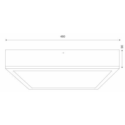 Plafonnier OAK SQUARE 4xE27/15W/230V 48x48 cm chêne/noir