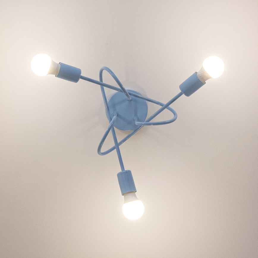 Plafonnier OXFORD 3xE27/15W/230V bleu