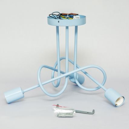 Plafonnier OXFORD 3xE27/15W/230V bleu