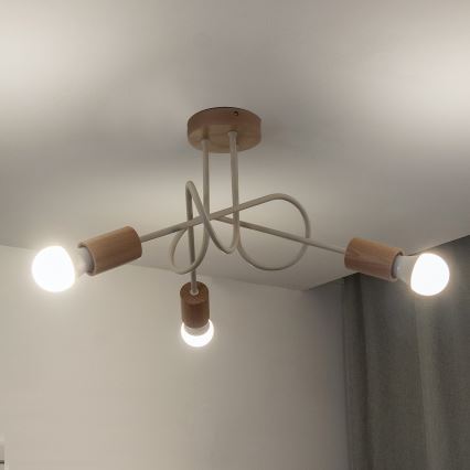 Plafonnier OXFORD 3xE27/15W/230V pin/crème