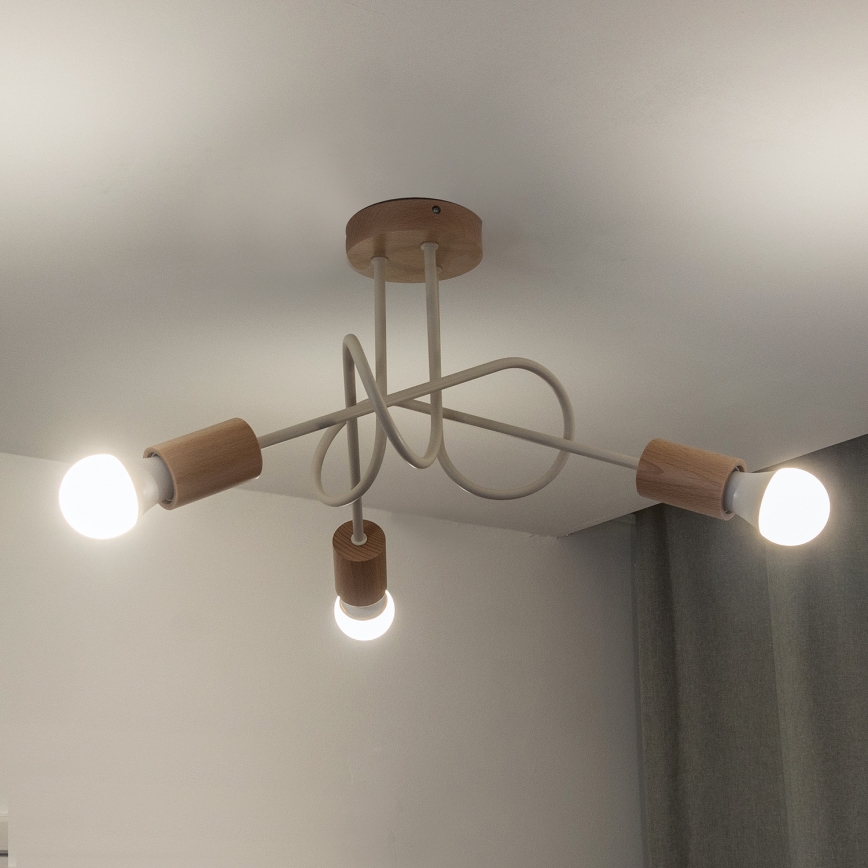 Plafonnier OXFORD 3xE27/15W/230V pin/crème