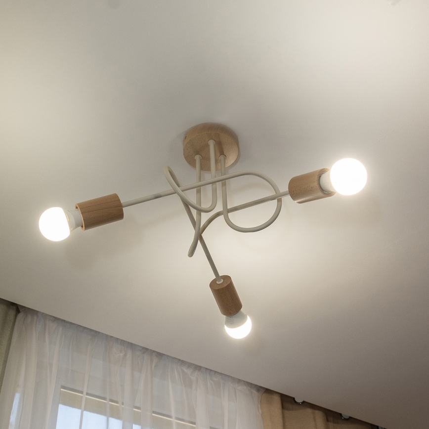 Plafonnier OXFORD 3xE27/15W/230V pin/crème