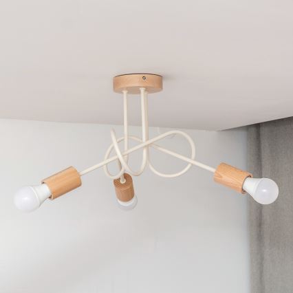 Plafonnier OXFORD 3xE27/15W/230V pin/crème