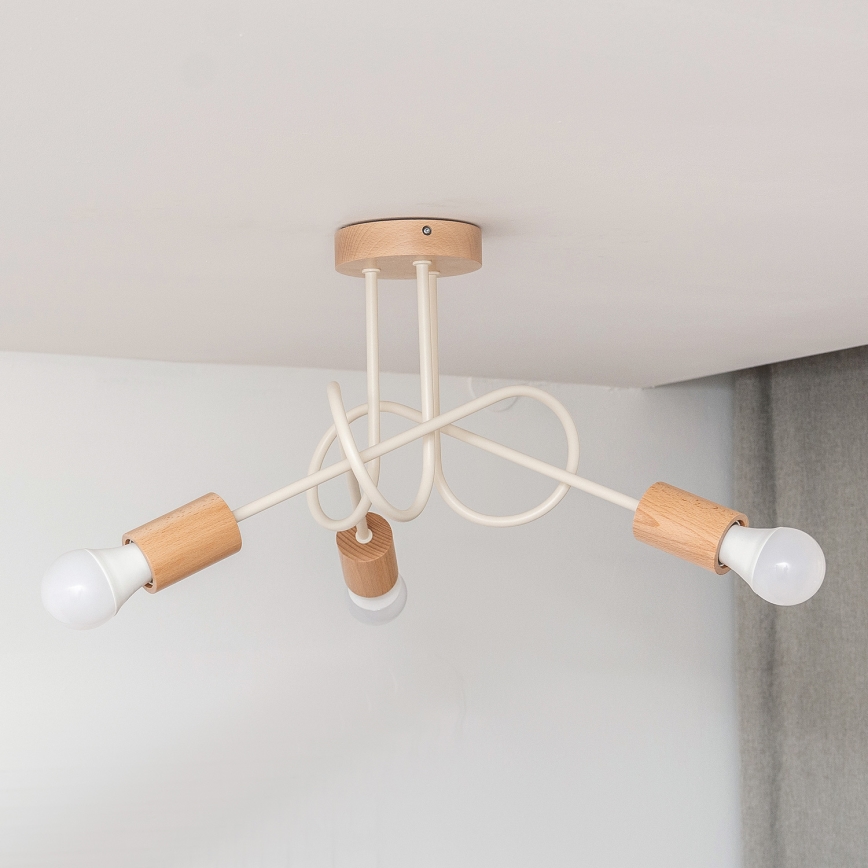 Plafonnier OXFORD 3xE27/15W/230V pin/crème