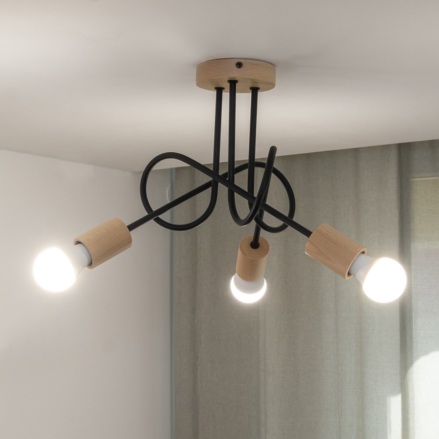 Plafonnier OXFORD 3xE27/15W/230V pin/noir