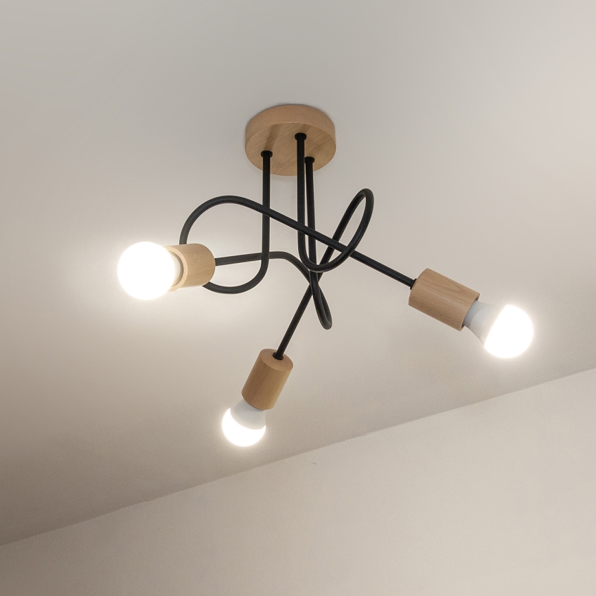 Plafonnier OXFORD 3xE27/15W/230V pin/noir