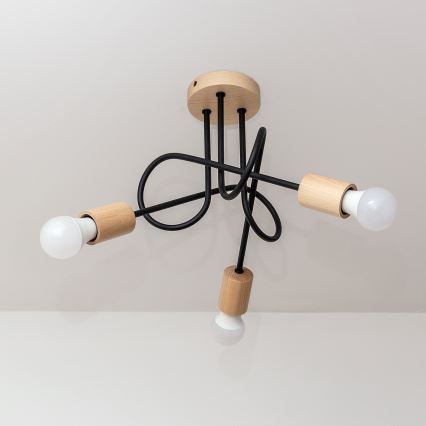 Plafonnier OXFORD 3xE27/15W/230V pin/noir