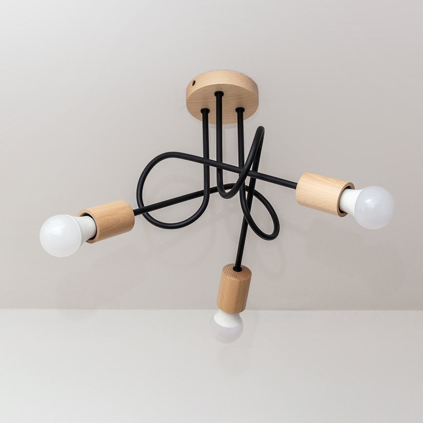 Plafonnier OXFORD 3xE27/15W/230V pin/noir