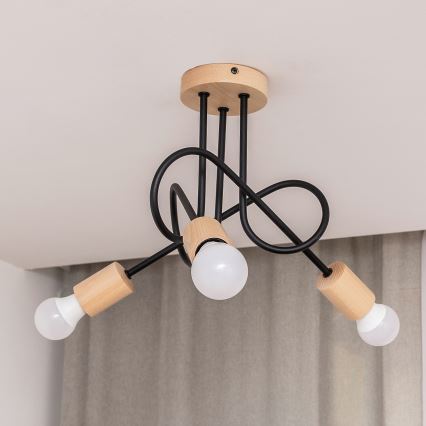 Plafonnier OXFORD 3xE27/15W/230V pin/noir