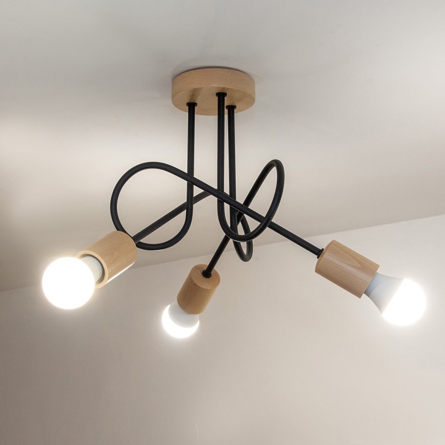 Plafonnier OXFORD 3xE27/15W/230V pin/noir