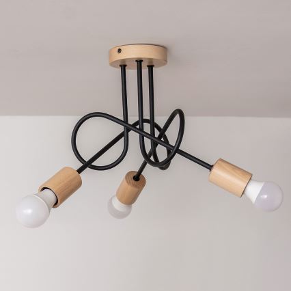 Plafonnier OXFORD 3xE27/15W/230V pin/noir