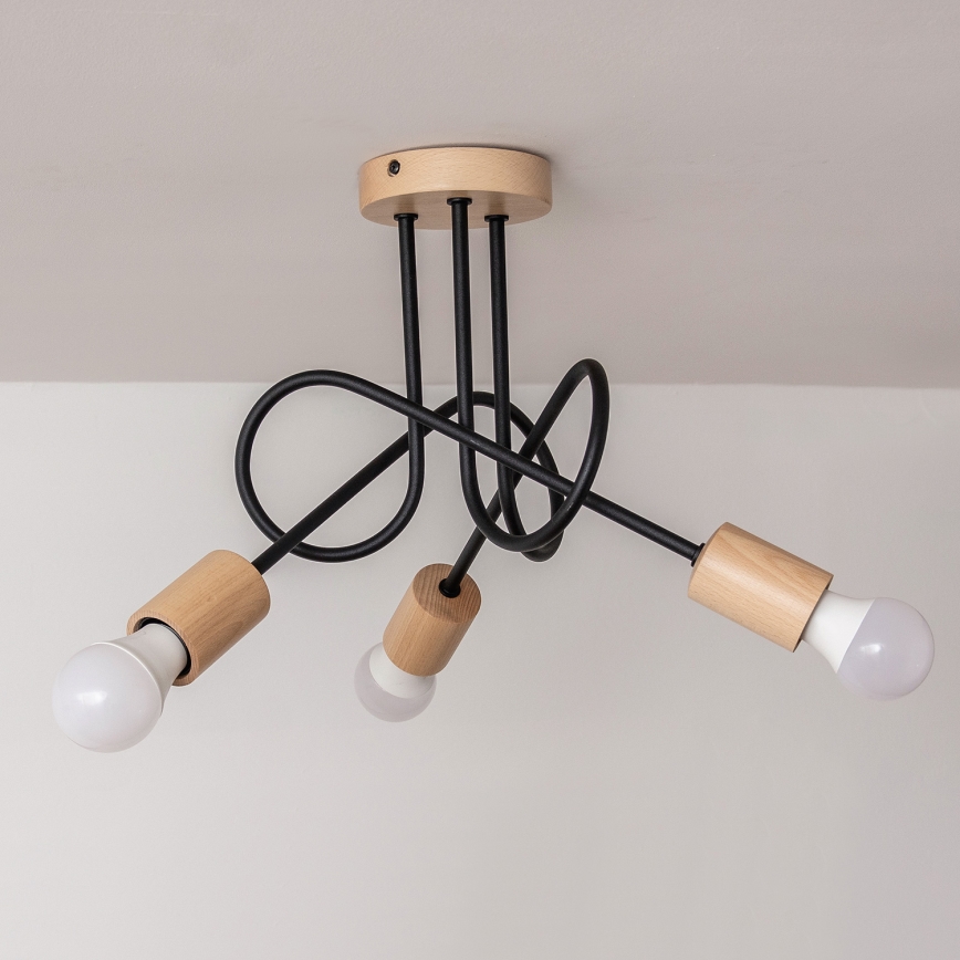 Plafonnier OXFORD 3xE27/15W/230V pin/noir