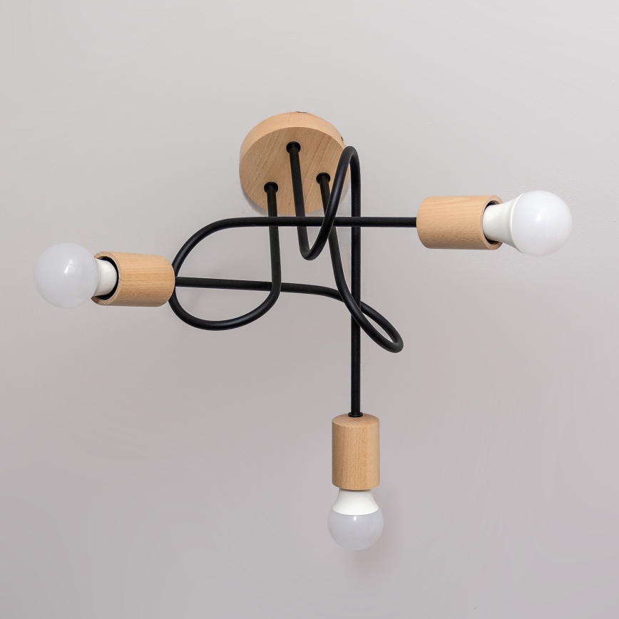 Plafonnier OXFORD 3xE27/15W/230V pin/noir