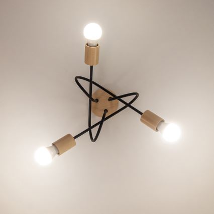 Plafonnier OXFORD 3xE27/15W/230V pin/noir