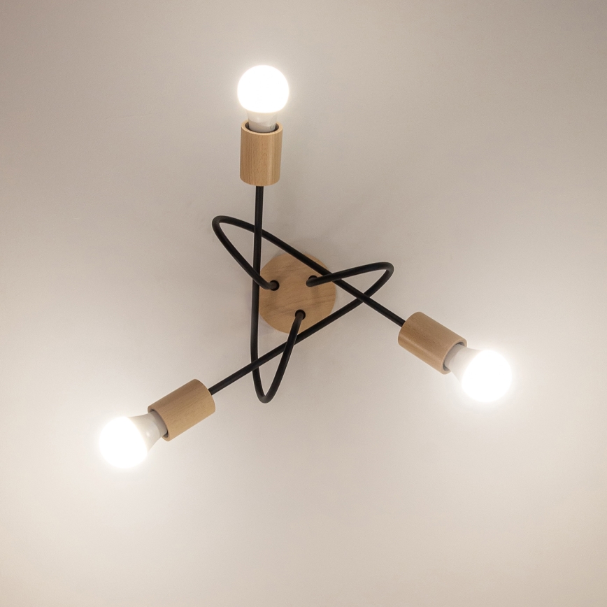 Plafonnier OXFORD 3xE27/15W/230V pin/noir