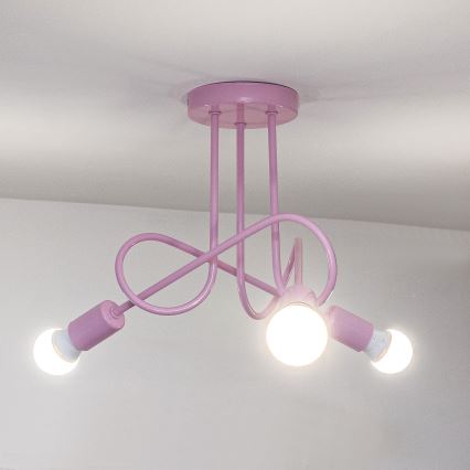 Plafonnier OXFORD 3xE27/15W/230V rose