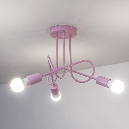 Plafonnier OXFORD 3xE27/15W/230V rose