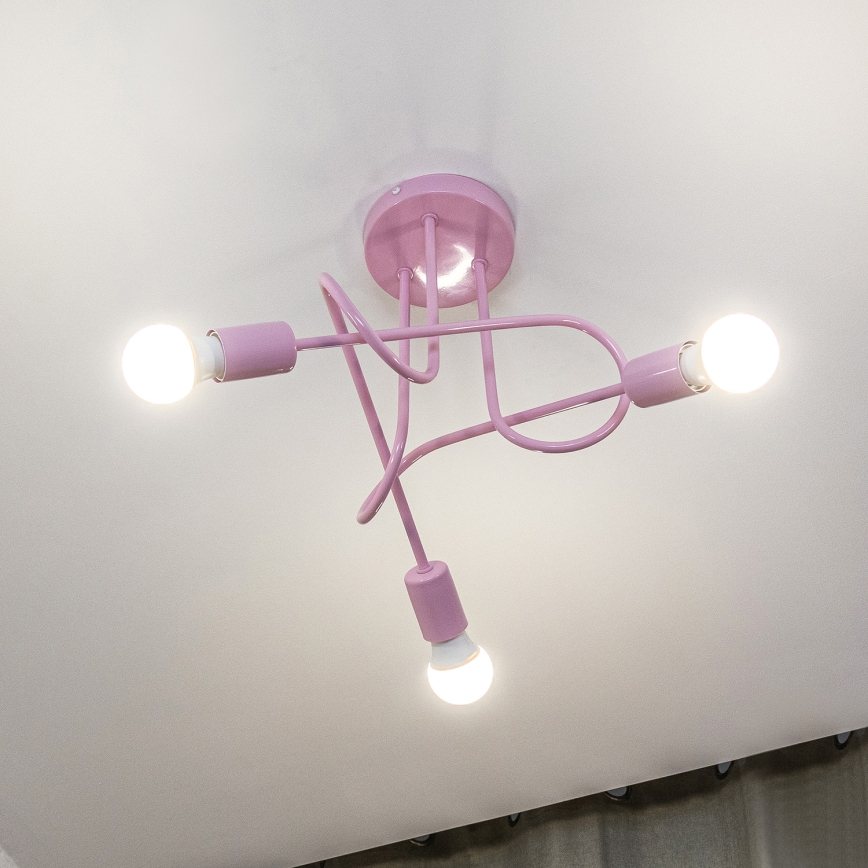 Plafonnier OXFORD 3xE27/15W/230V rose