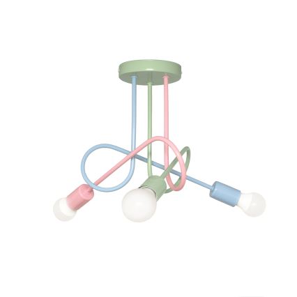 Plafonnier OXFORD 3xE27/15W/230V vert/rose/bleu