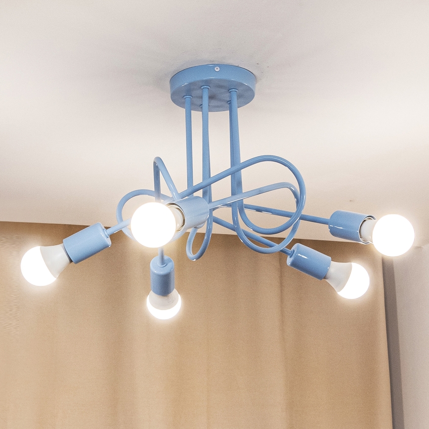 Plafonnier OXFORD 5xE27/15W/230V, bleu