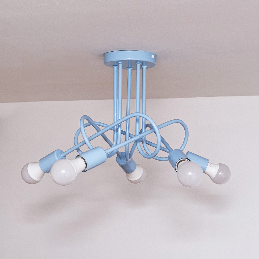 Plafonnier OXFORD 5xE27/15W/230V, bleu