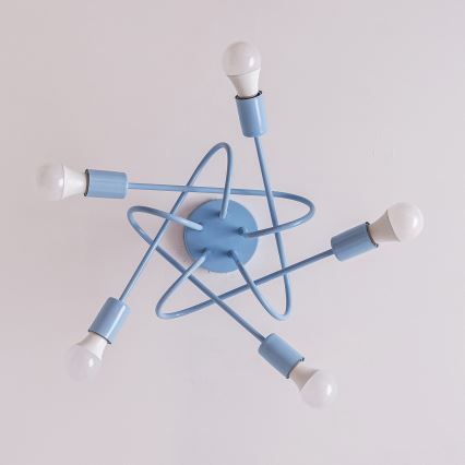 Plafonnier OXFORD 5xE27/15W/230V, bleu