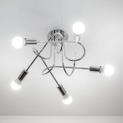 Plafonnier OXFORD 5xE27/15W/230V chrome brillant