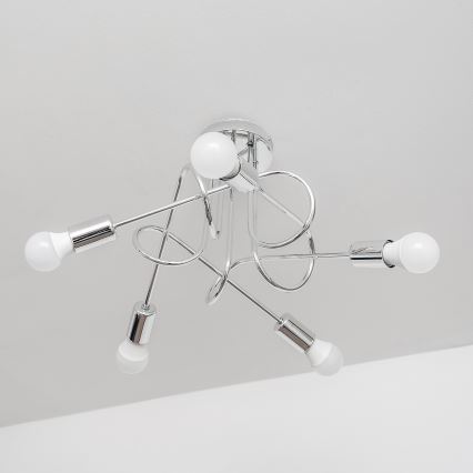 Plafonnier OXFORD 5xE27/15W/230V chrome brillant